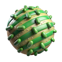 elegant creative Microbial Growth Pattern Green and Yellow Spirals Isolated high resolution png