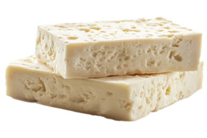 Layers of fresh tofu on a transparent background png
