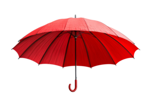 Bright red umbrella against transparent background png