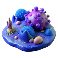 extraordinary minimalist Microbial Landscape Blue and Green Topography Element high resolution png
