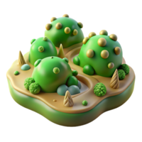 serene classic Microbial Landscape Green Topography Transparent Background png