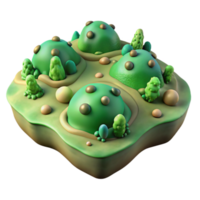 elegant artistic Microbial Landscape Green Topography Transparent Background genuine png