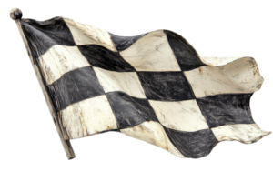 Racing flag in motion on a transparent background png