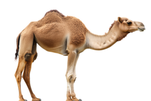 Humpless camel standing on transparent background png