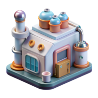 impressive minimalist Microscopic Nanobot Factory Transparent Background detailed png