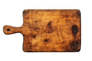 Wooden cutting board with rustic design and texture png