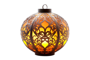 Elegant lantern with intricate design and warm glow png