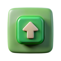 beautiful artistic Mind Upload Button Green Square Isolated genuine png