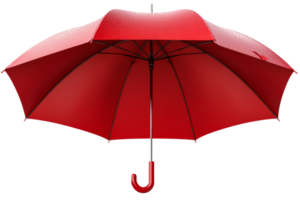 Red umbrella with raindrops on clear background png