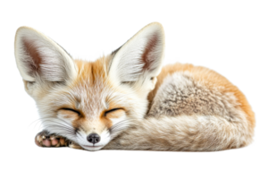 Fennec fox resting peacefully on soft surface png