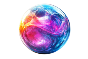 Colorful abstract sphere with flowing patterns png