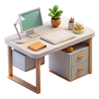 stunning artistic Minimalist Desk with White Surface png