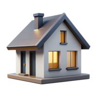 serene traditional Minimalist House Design Back View Transparent Background authentic png