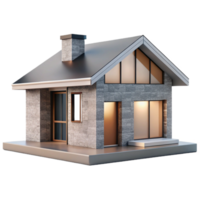 impressive vintage Minimalist House Design Front View Transparent Background authentic png
