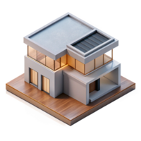 beautiful artistic Minimalist House Design Top View Transparent Background authentic png