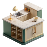magnificent traditional Minimalist Kitchen Counter Top View Isolated high quality png