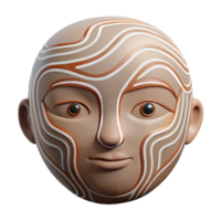 wonderful rustic Minimalist Line Art Face Isolated professional png