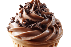 Chocolate swirl cupcake with chocolate shavings png