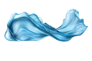 Dynamic blue abstract wave with transparent background png