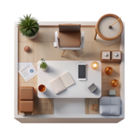 serene artistic Minimalist Workspace Top View Transparent professional png