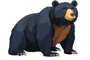 Cartoon bear standing on transparent background png