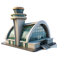 vibrant classic Modern Architecture Airport Building Isolated high resolution png