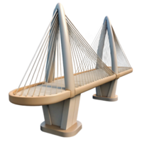 elegant artistic Modern Architecture Bridge Cable Stayed Design Transparent Background premium png