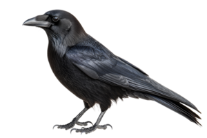 Raven perched vividly on a clear background png