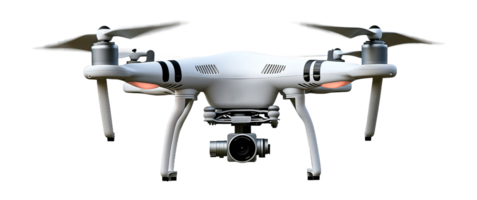 Drone with camera hovering in clear sky png