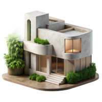 beautiful artistic Modern Architecture with Integrated Greenery Cutout with Minimalist Design exclusive png