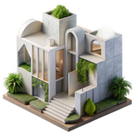 stunning rustic Modern Architecture with Integrated Greenery Cutout with Minimalist Design exclusive png