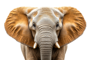 Majestic elephant portrait with transparent background png