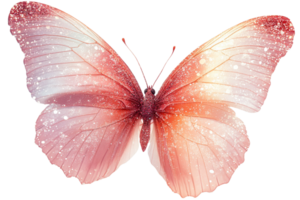 Gorgeous butterfly with shimmering, clear wings png