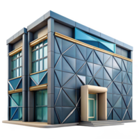 dramatic minimalist Modern Building Facade Geometric Pattern Transparent Background authentic png