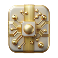 magnificent artistic Modern Circuit Design with Gold Accents Transparent Background high quality png