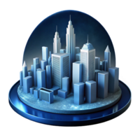 dramatic rustic Modern Cityscape Silhouette Isolated with Dark Blue Background png