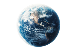 View of Earth from space with clear atmospheric details png