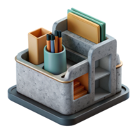 elegant vintage Modern Desk Organizer Isolated on Transparent Background high resolution png