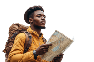 Exploring new places with a map in hand png