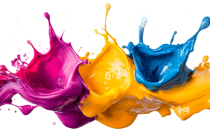Colorful paint splashes create artistic dynamic effect png