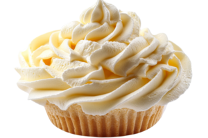 Delicious white frosted cupcake with soft texture png