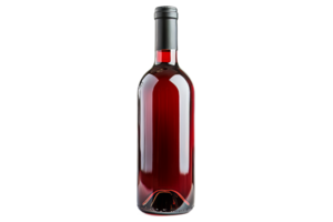 Elegant red wine bottle with transparent background png