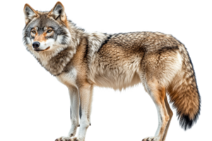 Wolf standing confidently on a transparent background png