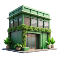 extraordinary contemporary Modern Green Building Facade with Plants Isolated authentic png