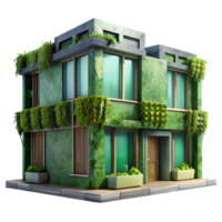 magnificent contemporary Modern Green Building Facade with Plants Isolated professional png