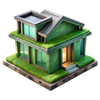 magnificent minimalist Modern Home Design Green Roof Transparent Background genuine png