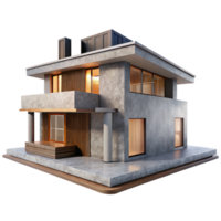 vibrant artistic Modern House Structure Minimalist Design Isolated high resolution png