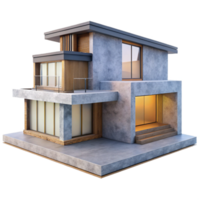 dramatic rustic Modern House Structure Minimalist Design Isolated png