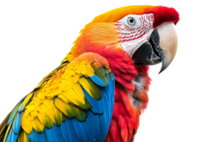 Colorful parrot with vibrant feathers and strong beak png