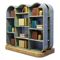 vibrant modern Modern Library Bookshelf Cutout with Front View Perspective genuine png